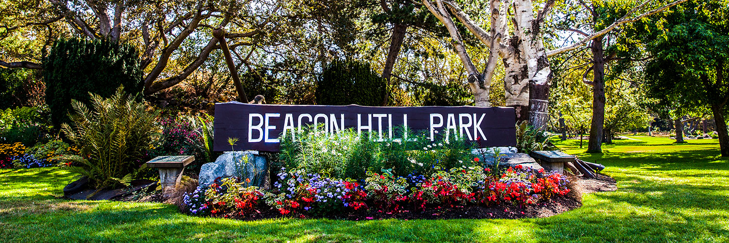 Beacon Hill Park sign in Victoria, BC
