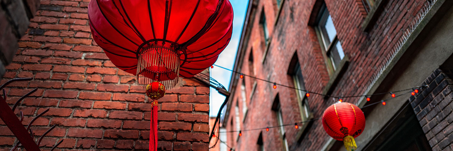 Chinese lanterns in Fan Tan Alley in Victoria's Chinatown