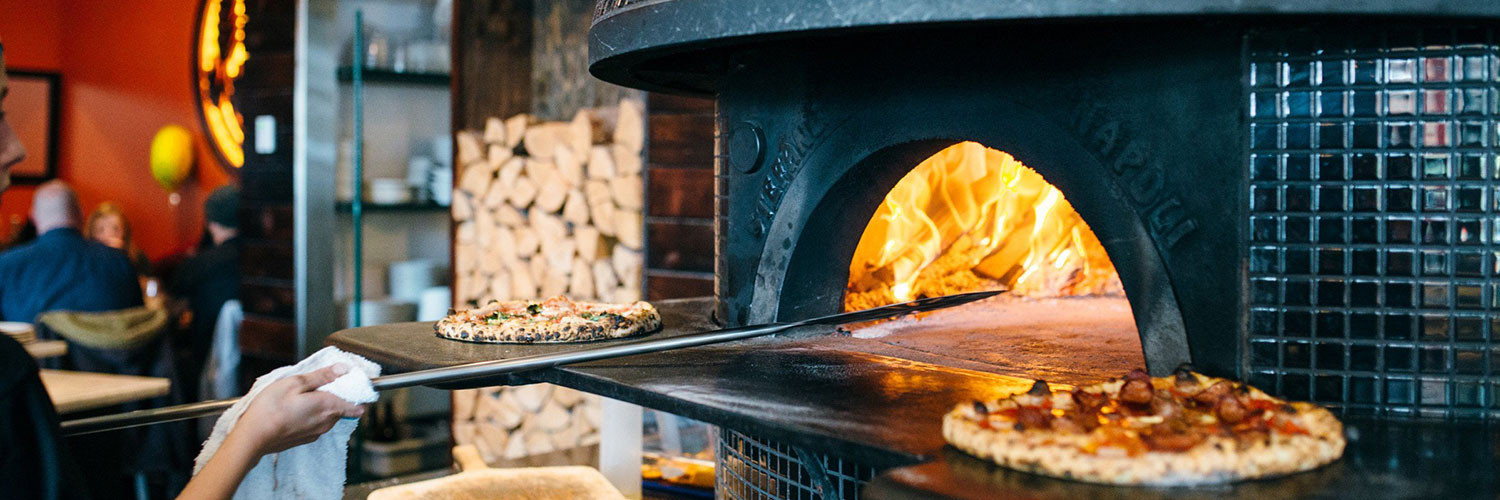 wood fire pizza at Pizzeria Prima Strada in Victoria, BC