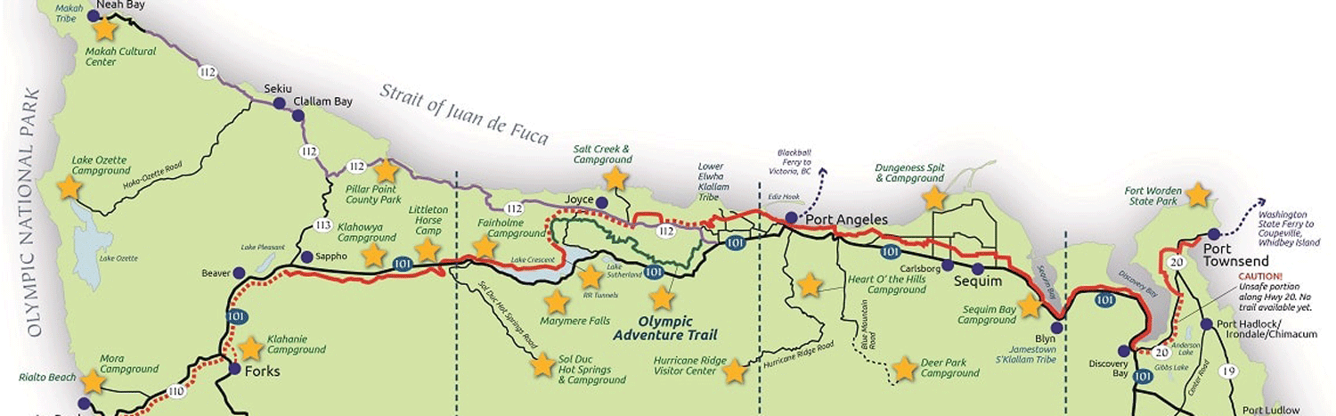 Map of the Olympic Discovery Trail